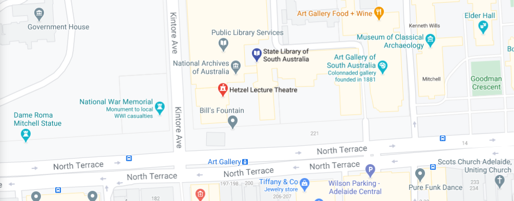 map of Nth Tce Hetzel theatre State Library of South Australia